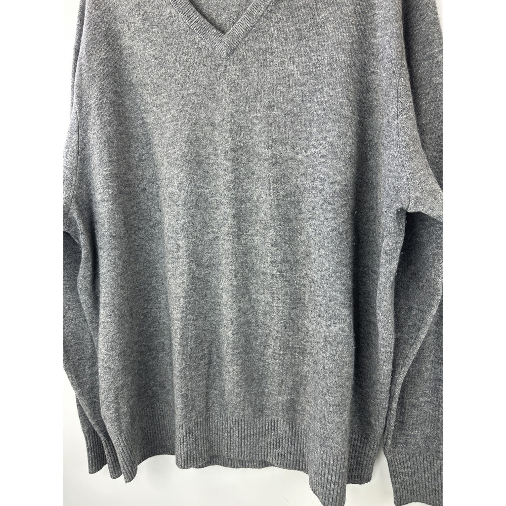 Luxury Cashmere Cremieux V-Neck Sweater Heather Gray Long Sleeve Men's Size XXL - Picture 9 of 15